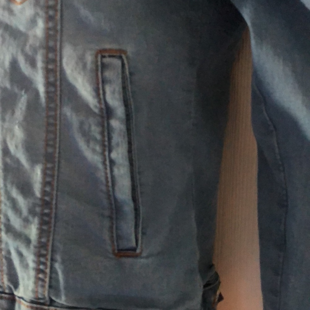 Women’s blue age button Jean stretchy jacket - Picture 9 of 16